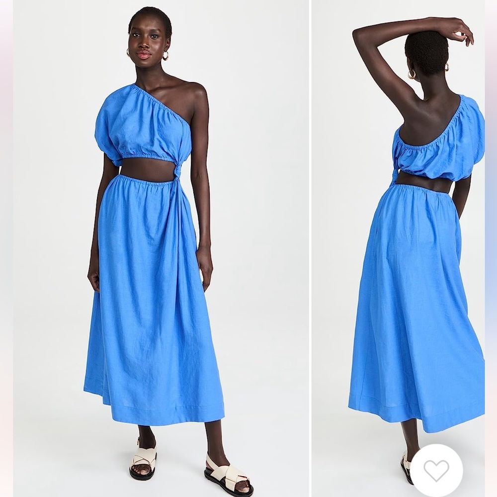 Farm Rio one shoulder blue dress